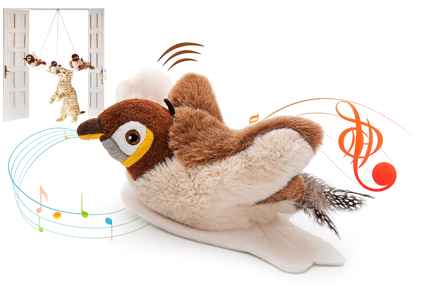 Miniatura 2 de Juguete Pájaro Gatos Peluche Electrico